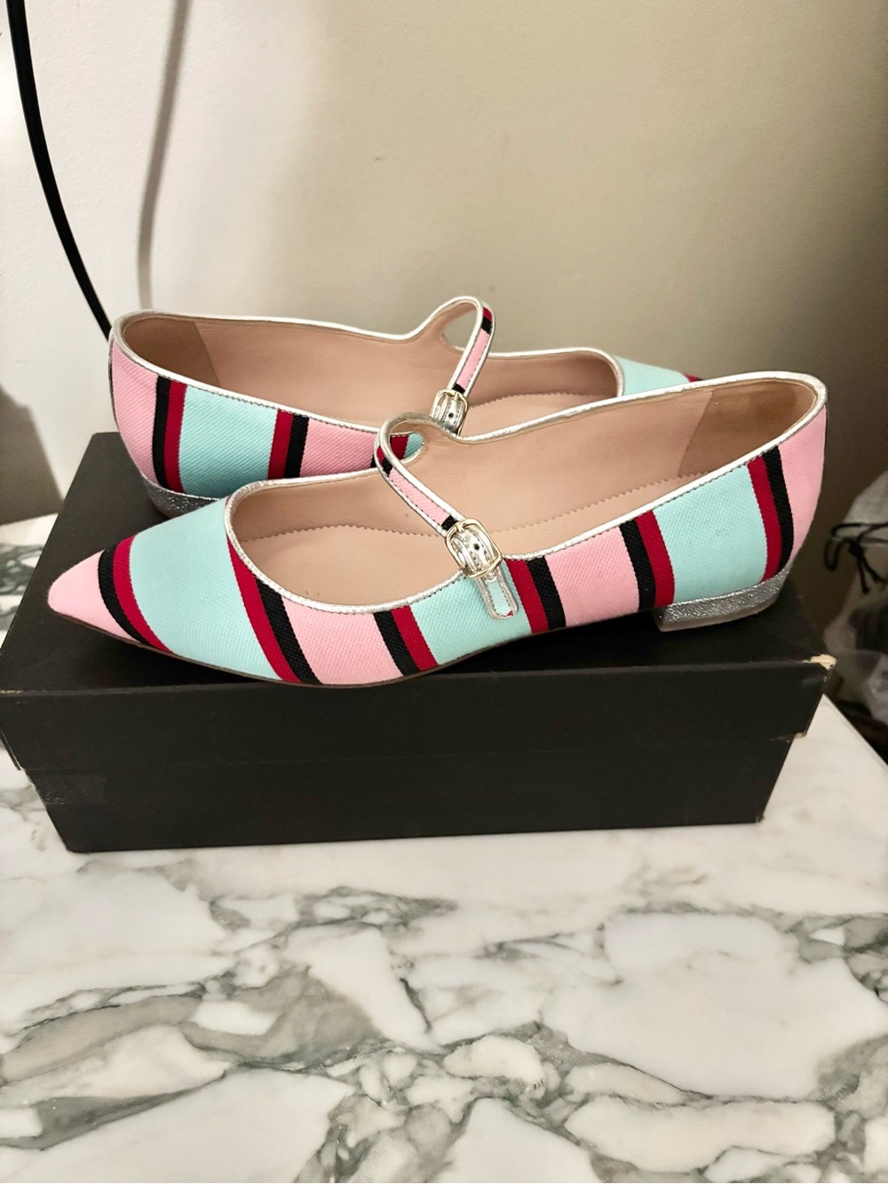 J. Crew Women’s Striped Mary Jane Flats - Size 8.5